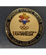 USWEST 2002 Salt Lake Gold Tone Official Sponsor USA Olympic Lapel/Hat P... - $13.85