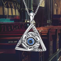 Evil Eye Necklace for Women Sterling Silver Good Luck Blue Evil Eye Pend... - $99.00