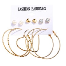  Acrylic Drop Earrings Set for Women 2021 New  Gold Color Flower Star Metal Tass - £10.50 GBP