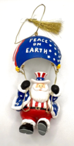 Lenox Stars and Stripes Santa Ornament Peace on Earth 2002 - $14.96