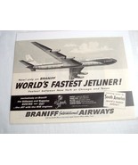 1960 Ad Braniff International Airways World&#39;s Fastest Jetliner - $186.37 MXN