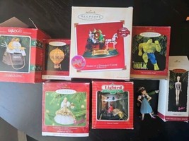 Christmas Ornament lot Wizard of Oz Garfield Hulk Barbie + more 8pc Hallmark - £46.19 GBP