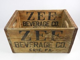 1959 Zee Beverages Erie PA Wooden Soda Crate Advertising All Over Pennsylvania - £43.33 GBP