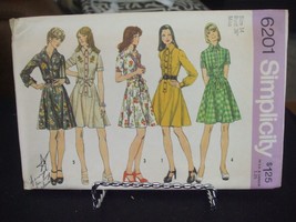 Simplicity 6201 Misses Dress Pattern - Size 14 Bust 36 Waist 28 - $13.58