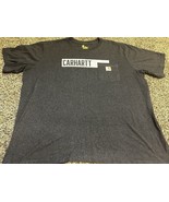 Carhartt T-Shirt - Mens 3XL - Charcoal Gray Relaxed Fit - Front Pocket G... - £9.84 GBP