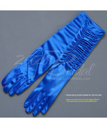 GATHERED SHINY STRETCH SATIN DRESS GLOVES - $24.39 CAD