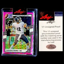 2022 Leaf Pro Set Draft Metal Pink Wave 1/1 Carson Strong Rookie RC With COA - £11.58 GBP