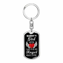 Angel Dog Tag Pendant Keychain Stainless Steel or 18k Gold - £31.02 GBP