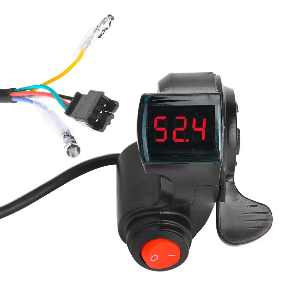 E-Bike Thumb Throttle Display LCD Display Digital Battery Voltage Power Switch E - £87.21 GBP