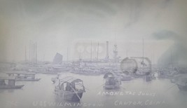 Vintage Negative; U.S.S. Wilmington Among The Junks; Canton China; Circa 1912 - £27.32 GBP