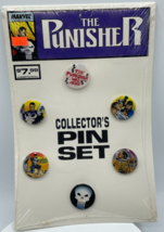 Marvel Comics The Punisher Vintage Pin Set of 6 with Original Logos 1989 - £9.10 GBP