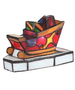 Santa&#39;s Sleigh with Presents Stained Glass Christmas Accent Lamp 82156 - £139.03 GBP
