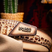 Marco Di Milano Caiman & Calfskin Western Texas Belt Stone Orix image 7