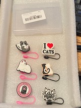 6 Silicone Straw Cover Caps (Cats Theme) *New/Open Package* bb1 - $9.99