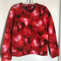 Red Valentino Hearts Neoprene Style Graphic Hearts Sweatshirt  Knit Top ... - £116.77 GBP
