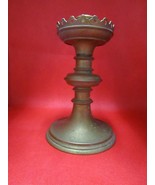 Antique Gothic Revival Candleholder brass 8 1/2&quot; - £42.98 GBP