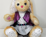 Build A Bear Jointed Bunny Plush With Silver Star Dress Ears &amp; Feet Soft... - $9.64