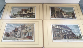 Vintage set of 4 old English inns cork back placemats colonial decor the... - $19.75