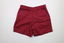 NOS Vintage 70s Streetwear Mens 36 Cotton Twill Above Knee Chino Shorts Maroon - £38.89 GBP