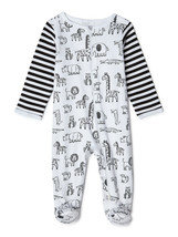 Wonder Nation Baby Boys Animals Pajamas Sleep N Play Size Newborn - £16.06 GBP