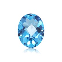 Swiss Blue Topaz Oval Checkered Shape AAA/AA Quality Loose Gemstone from 7x5MM-2 - £10.19 GBP