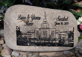 LDS Mormon Sealed Date and Name Church D&amp;C Scriptures Photograph Stone/Rock Memo - £55.27 GBP