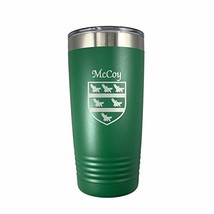 McCoy Irish Coat of Arms Stainless Steel Green Travel Tumbler - £21.61 GBP