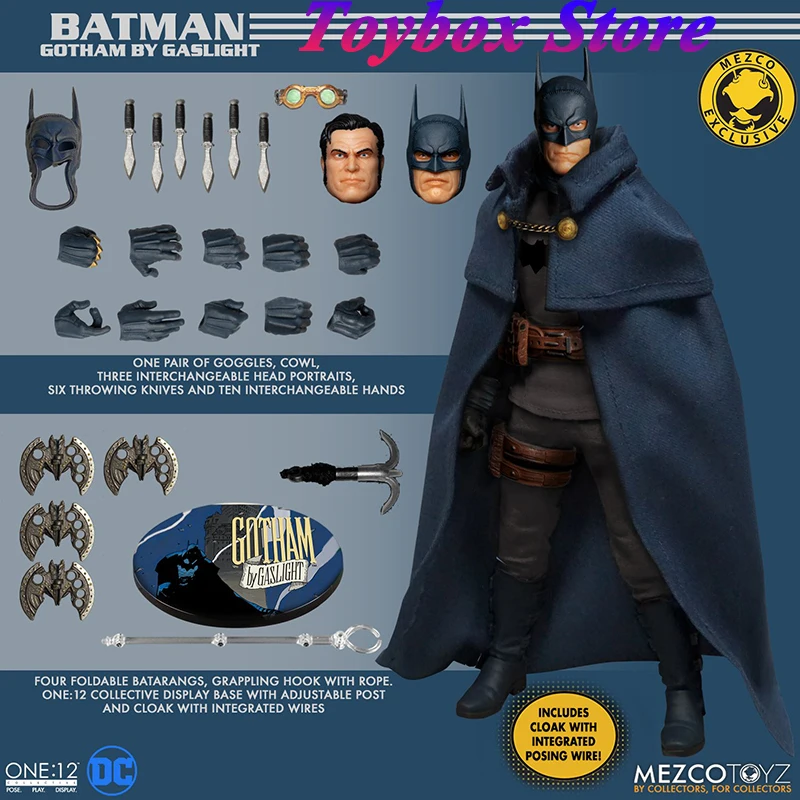 Mezco 3497 1/12 Collectible Batman Action Figure Gotham Under the Gas Lamp - $429.24