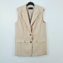 Asos Design Sleeveless Oversized Blazer Beige Size UK 8 NEW - $14.90
