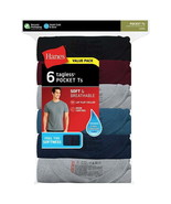 Hanes Men&#39;s ComfortSoft Tagless Pocket T&#39;s - 6 Pack - Assorted - Small (... - £13.90 GBP