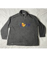 Disney Plus Pullover Unisex 2XL Gray Winnie The Pooh Fleece 1/4 Zip Long... - $471.55 MXN