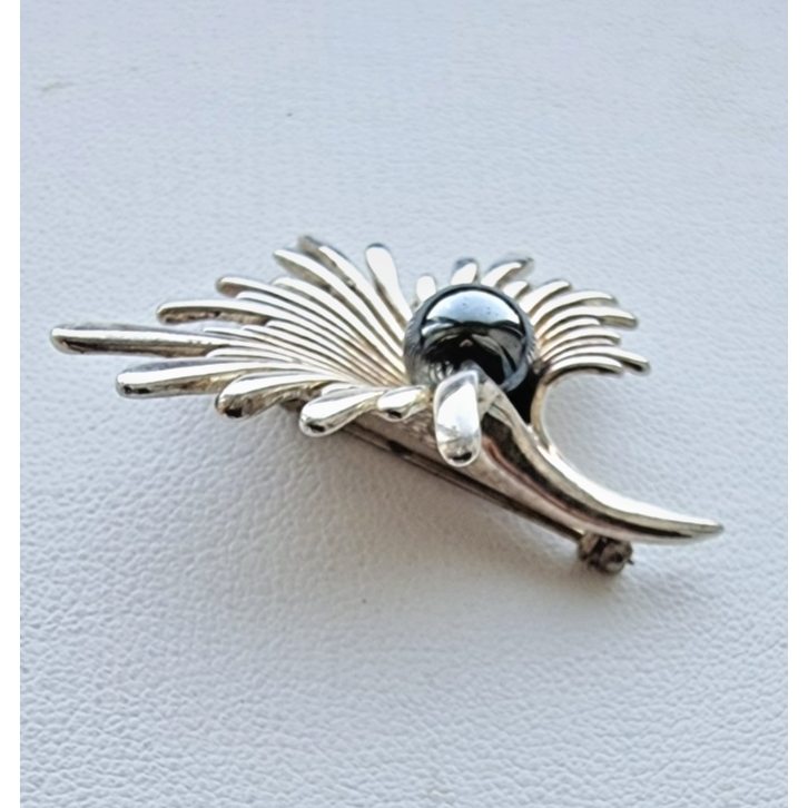 IMI FABULOUS RARE DESIGNER 925 STERLING SILVER BLACK PEARL STARBUST PIN AT Item image 10