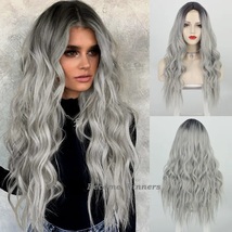 New Women&#39;s 26&quot; Long High Temperature Wire Ombre Wavy Gray Wig  - £47.15 GBP