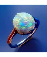 EARTH MINED OPAL Australian Engagement Ring Vintage Art Deco PLATINUM So... - $7,310.25