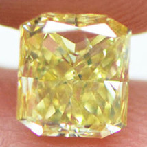 Yellow Diamond Radiant Shaped Loose Natural Enhanced VS1 5.40X4.86 MM 0.87 Carat - £744.46 GBP