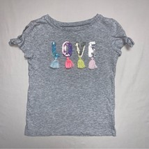 LOVE Sequin Tassel Girl’s Shirt Top 4-5 Sequin Glitter Detail Cold Shoulder - £12.43 GBP