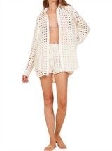 Surf Gypsy box eyelet cover up in White - size L - £60.34 GBP