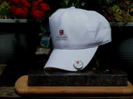 Wells Fargo White Logo Hat with Ball Marker &amp; Hat Clip- Great Combo - $42.52