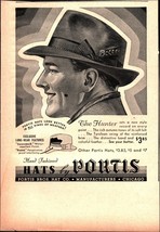 Hats by Portis print ad 1938 vintage 1930s art illus retro Yodeler men&#39;s... - £19.21 GBP