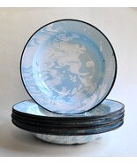 Lot 6 Light Blue & White Swirl Enamel Graniteware 10" Soup Plates Bowls ... - $892.83 MXN Lot 6 Light Blue & White Swirl Enamel Graniteware 10" Soup Plates Bowls ... - $892.83 MXN