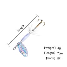 Hexakill 1Pcs 4g 6g Spinner Spoon  Bait  Fishing Lure Wobblers CrankBaits Jig Sh - £39.36 GBP