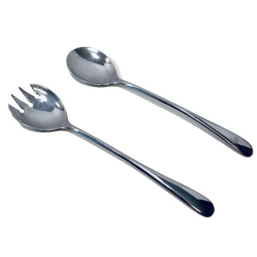 Vintage 60&#39;s Italy Silver Plated Serving Flatware Set Salad Fork &amp; Spoon... - $16.95