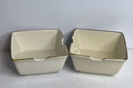 POTTERY BARN Asian Square Putty Set of 2 Noodle Bowls Chopstick - £17.30 GBP