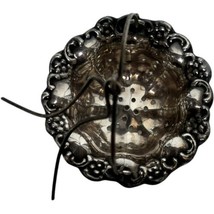 Antique Silver Tea Strainer Basket Ornate Pattern Scalloped Rim Unmarked - £18.22 GBP