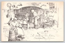 Williamsburg Virginia Governors Palace Kitchen Charles Overly Art Postcard N21 - £4.67 GBP