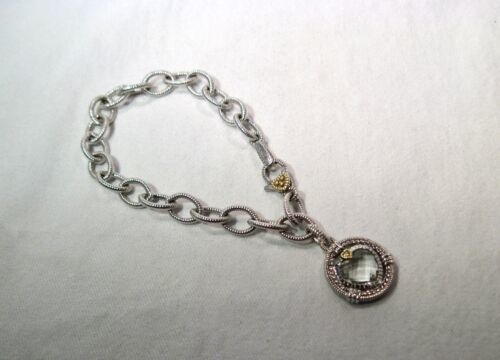 Judith Ripka JR Two Gemstone & Diamond Heart Charm Bracelet K505 - $209.88