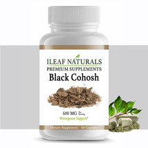 iLeafNaturals Organic Black Cohosh Root - EXTRA STRENGTH - 600 mg - 60 Counts - £11.05 GBP