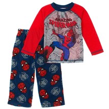 Marvel Spider Man Boys Long Sleeve Top Fleece Pants Pajama 2 PC PJ Set SpiderMan - £15.19 GBP