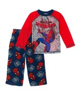 Marvel Spider Man Boys Long Sleeve Top Fleece Pants Pajama 2 PC PJ Set S... - £15.25 GBP