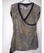 Tailor by B. Moss Size S Snake Print Blouse top with belt tie black / sa... - $6.39